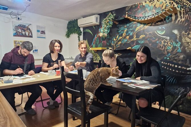 Acrylic Painting Workshop with Cats in Budapest - Meeting at Cat Museum Budapest, then making art with cats around