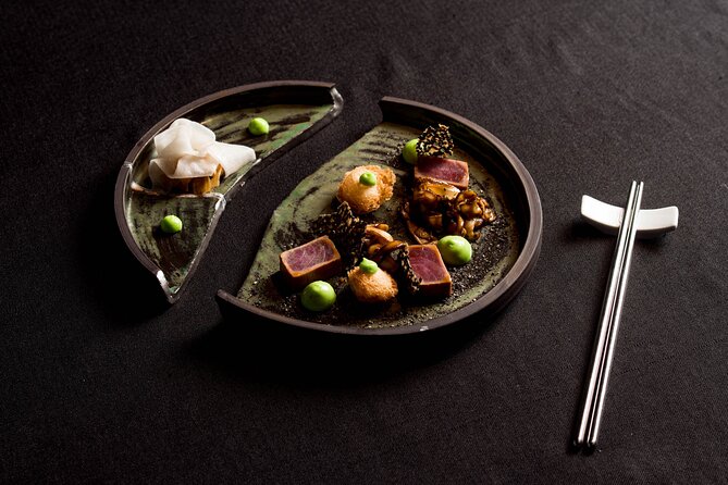 Audio visual multi-sensory chefs journey dinner experience - Japan starter and the value of moving between styles quickly