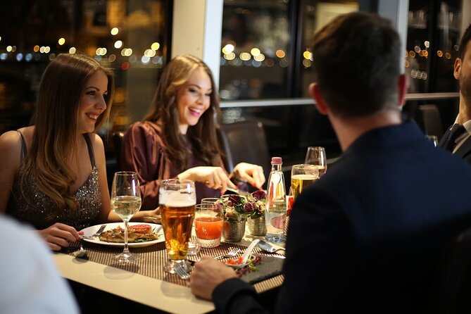 Budapest 4 course Dinner Cruise with Bar Piano and Welcome Drink - Buda Castle District at night: the hilltop payoff