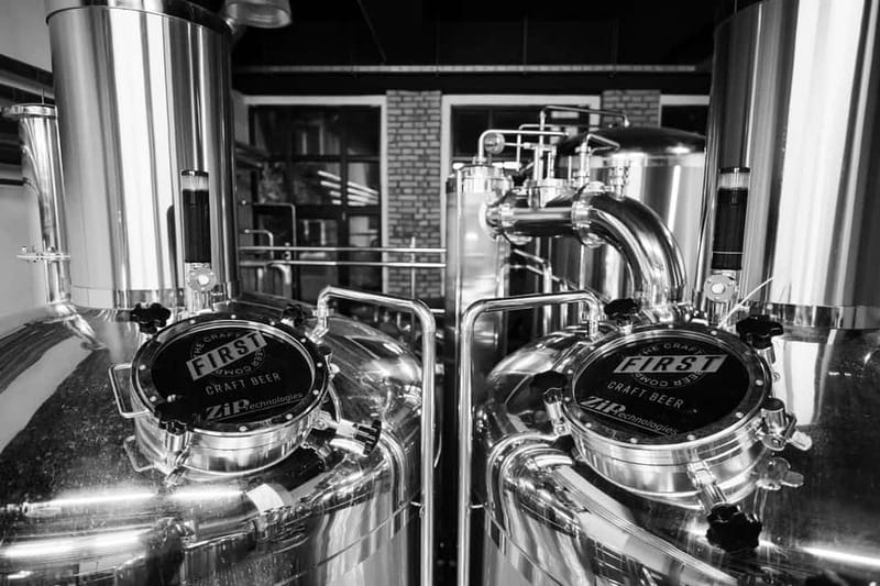 Budapest: Brewery Tour at "First Craft Beer" & Beer Tasting - Entering FIRST Craft Beer, a modern Budapest brewery built for questions