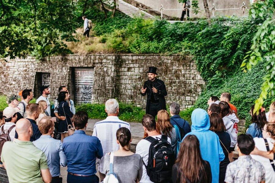 Budapest: Buda Castle District Vampires and Myths Night Tour - The House of Houdini and the mix of spooky plus playful