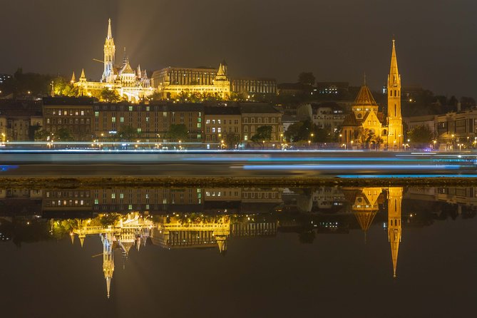 Budapest by night - private driving tour - Fisherman’s Bastion: glowing skyline photos with a sharp horizon