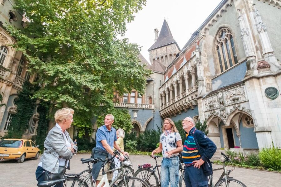 Budapest: Guided City Discovery Bike Tour - The return route near St Stephen’s Basilica and old Budapest streets