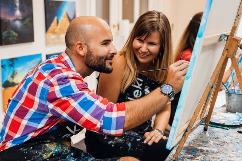 Budapest: Paint and sip experience - The 2.5 Hours Reality: Wine, Coffee, and the Class Pace