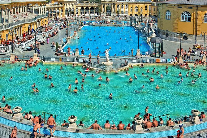 Entrance to Szechenyi Spa in Budapest - What to bring: towels, slippers, and the swimming cap question