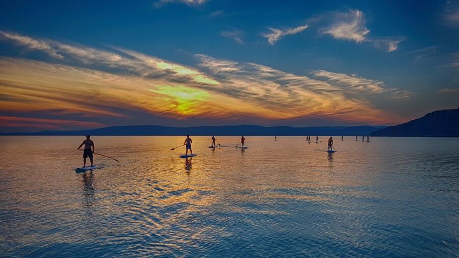Lake Balaton: Sunset SUP Tour along the Tihany National Park - Paddling the 2.5-hour sunset route, about 3 km out-and-back