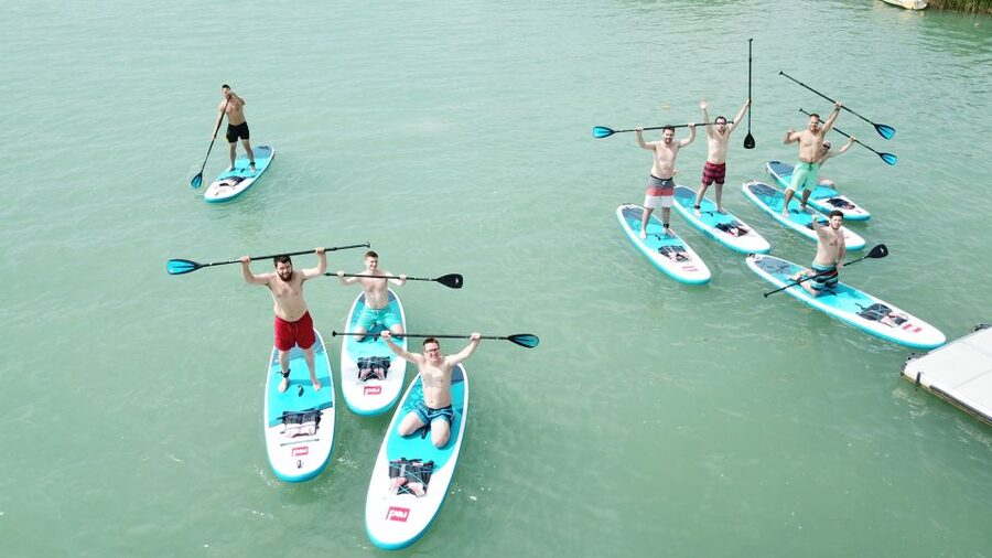 Tihany: SUP Course and Tour at Lake Balaton - The water session, paddling from instructor help to your own tour